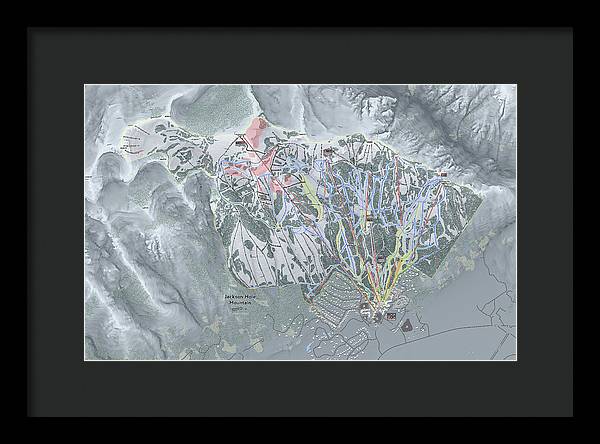 Jackson Hole Ski Trail Map - Framed Print - Powderaddicts