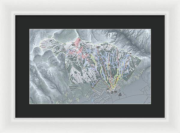 Jackson Hole Ski Trail Map - Framed Print - Powderaddicts