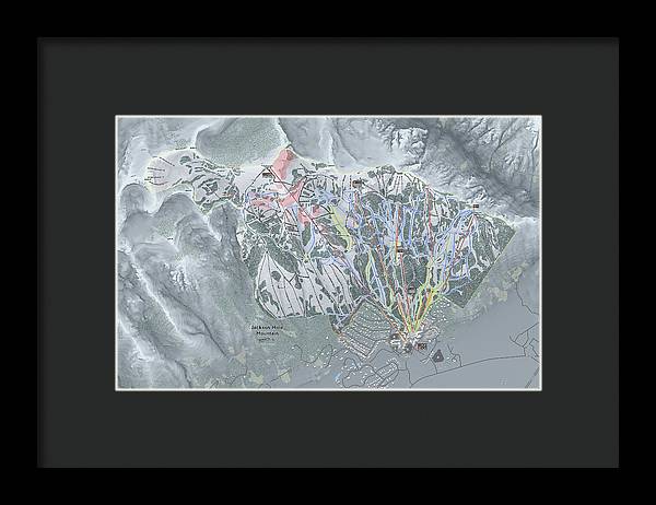 Jackson Hole Ski Trail Map - Framed Print - Powderaddicts