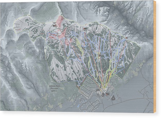 Jackson Hole Ski Trail Map - Wood Print - Powderaddicts
