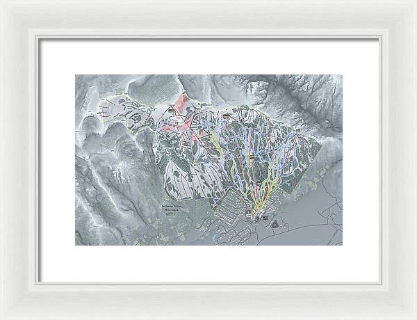 Jackson Hole Ski Trail Map - Framed Print - Powderaddicts