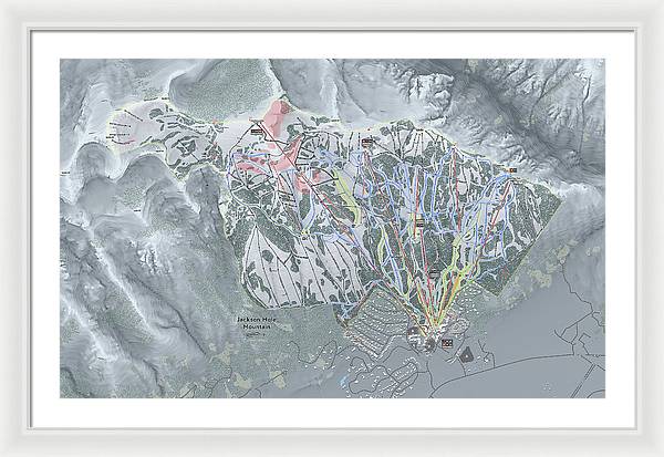 Jackson Hole Ski Trail Map - Framed Print - Powderaddicts