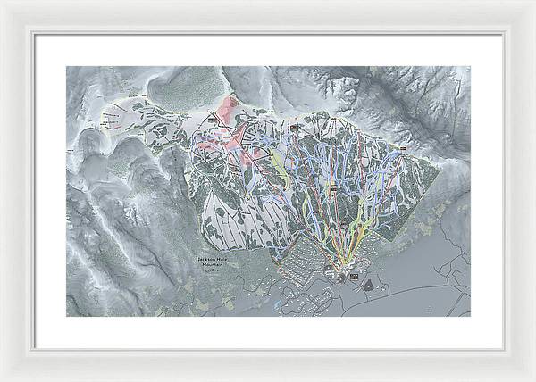 Jackson Hole Ski Trail Map - Framed Print - Powderaddicts