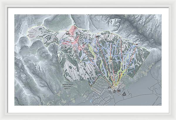 Jackson Hole Ski Trail Map - Framed Print - Powderaddicts