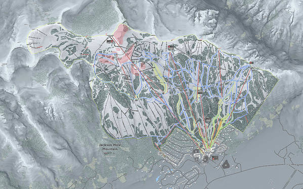 Jackson Hole Ski Trail Map - Art Print - Powderaddicts