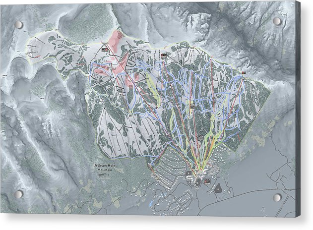 Jackson Hole Ski Trail Map - Acrylic Print - Powderaddicts