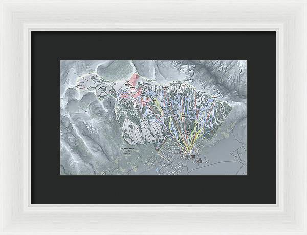 Jackson Hole Ski Trail Map - Framed Print - Powderaddicts