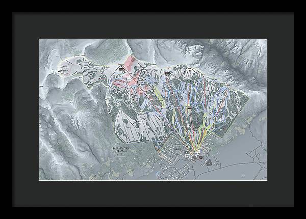 Jackson Hole Ski Trail Map - Framed Print - Powderaddicts