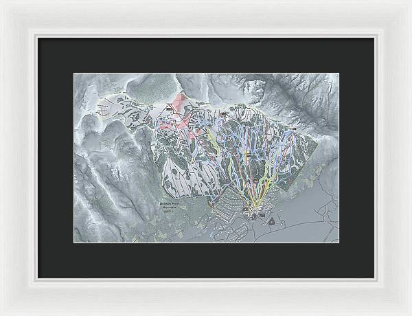 Jackson Hole Ski Trail Map - Framed Print - Powderaddicts