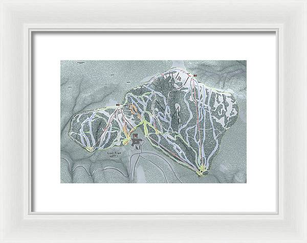 Lost Trail Ski Trail Map - Framed Print - Powderaddicts