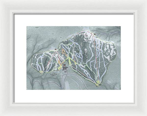 Lost Trail Ski Trail Map - Framed Print - Powderaddicts