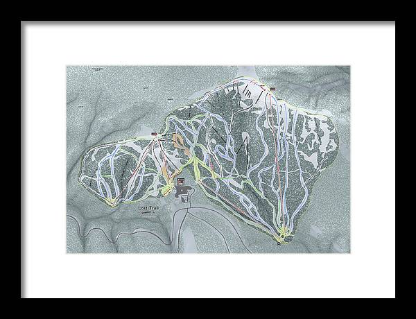 Lost Trail Ski Trail Map - Framed Print - Powderaddicts