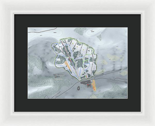 Magic Mountain Ski Trail Map - Framed Print - Powderaddicts
