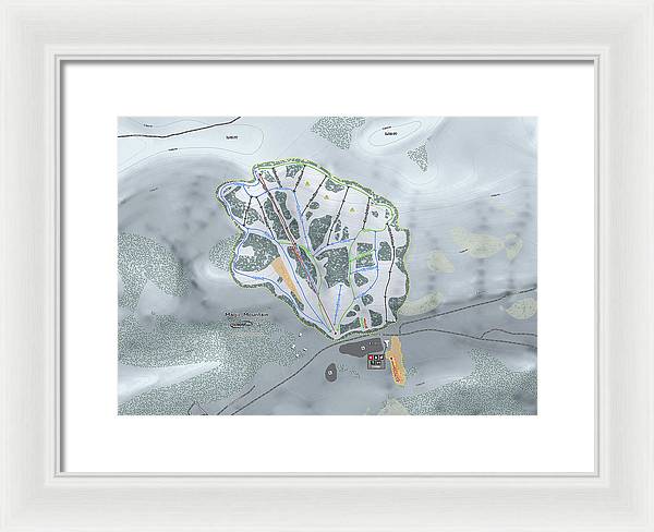 Magic Mountain Ski Trail Map - Framed Print - Powderaddicts