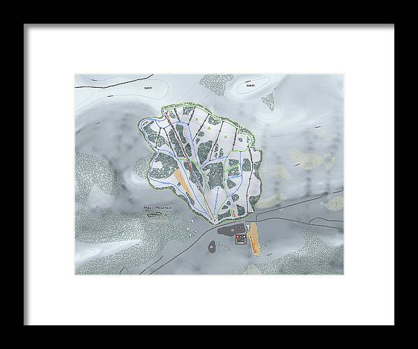 Magic Mountain Ski Trail Map - Framed Print - Powderaddicts