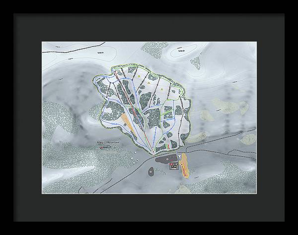 Magic Mountain Ski Trail Map - Framed Print - Powderaddicts