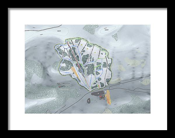 Magic Mountain Ski Trail Map - Framed Print - Powderaddicts