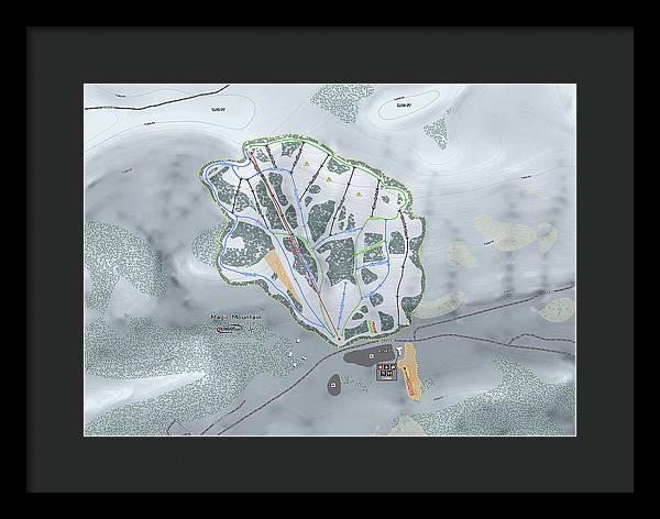 Magic Mountain Ski Trail Map - Framed Print - Powderaddicts