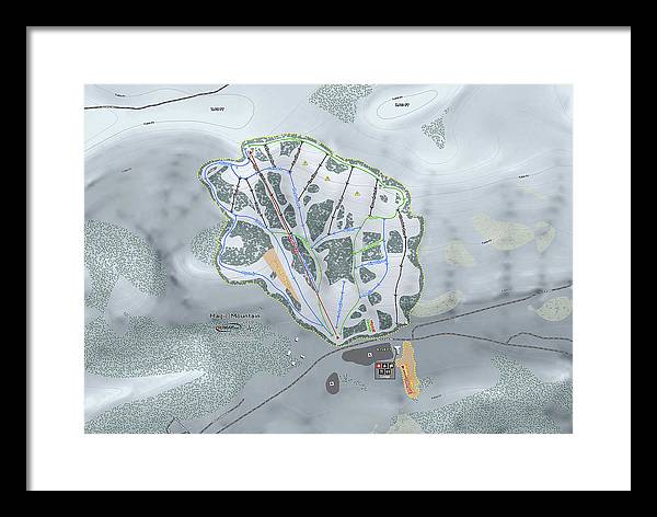Magic Mountain Ski Trail Map - Framed Print - Powderaddicts