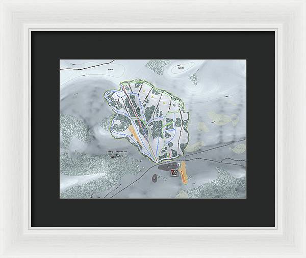 Magic Mountain Ski Trail Map - Framed Print - Powderaddicts