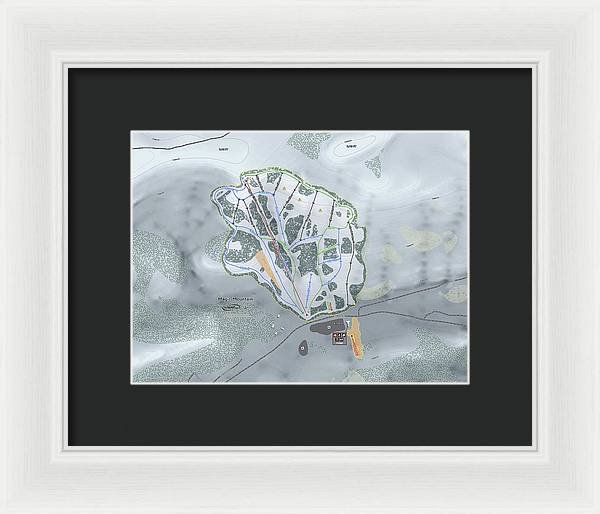 Magic Mountain Ski Trail Map - Framed Print - Powderaddicts