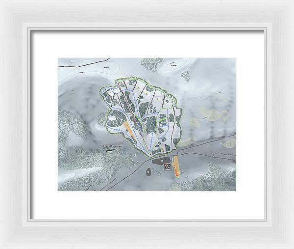 Magic Mountain Ski Trail Map - Framed Print - Powderaddicts
