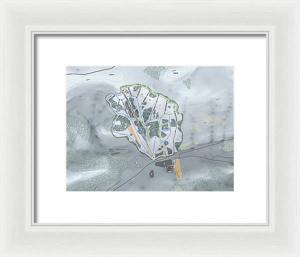 Magic Mountain Ski Trail Map - Framed Print - Powderaddicts