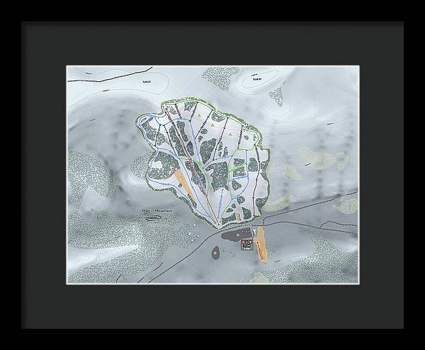 Magic Mountain Ski Trail Map - Framed Print - Powderaddicts
