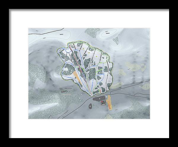 Magic Mountain Ski Trail Map - Framed Print - Powderaddicts