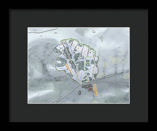 Magic Mountain Ski Trail Map - Framed Print - Powderaddicts