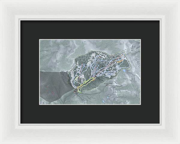 Mission Ridge Ski Resort Map - Framed Print