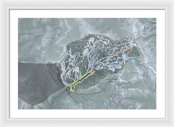 Mission Ridge Ski Resort Map - Framed Print