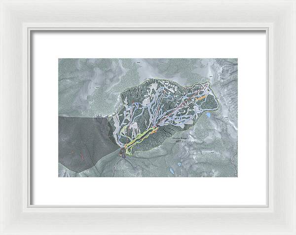 Mission Ridge Ski Resort Map - Framed Print