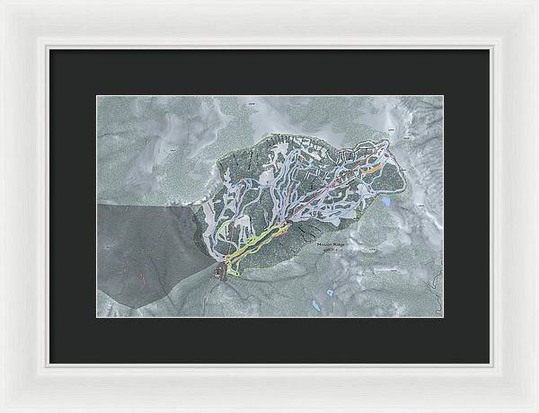 Mission Ridge Ski Resort Map - Framed Print