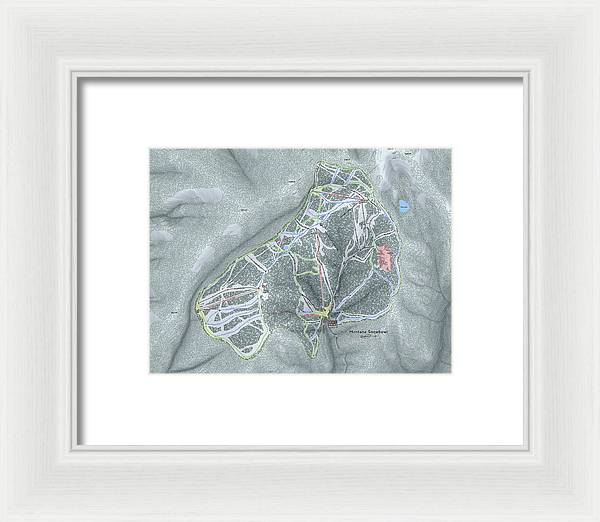 Montana Snowbowl Ski Trail Map - Framed Print - Powderaddicts