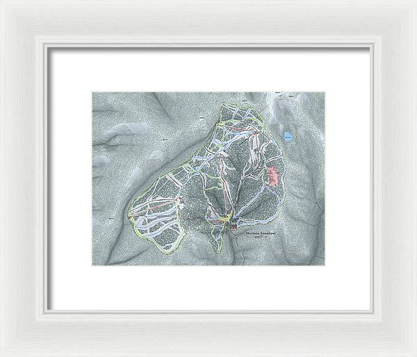 Montana Snowbowl Ski Trail Map - Framed Print - Powderaddicts