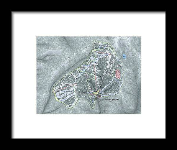 Montana Snowbowl Ski Trail Map - Framed Print - Powderaddicts