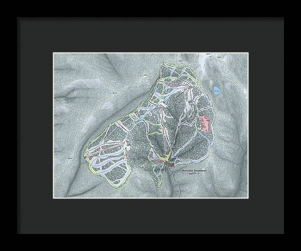Montana Snowbowl Ski Trail Map - Framed Print - Powderaddicts