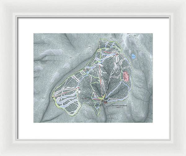 Montana Snowbowl Ski Trail Map - Framed Print - Powderaddicts
