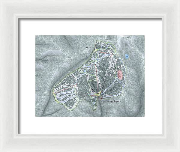 Montana Snowbowl Ski Trail Map - Framed Print - Powderaddicts