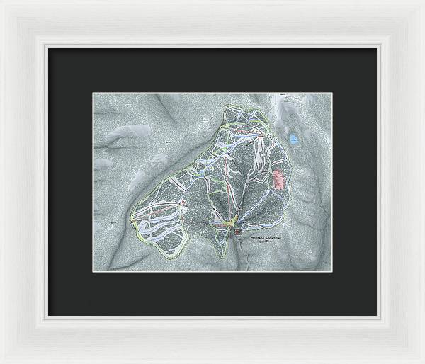 Montana Snowbowl Ski Trail Map - Framed Print - Powderaddicts