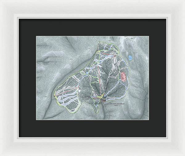 Montana Snowbowl Ski Trail Map - Framed Print - Powderaddicts