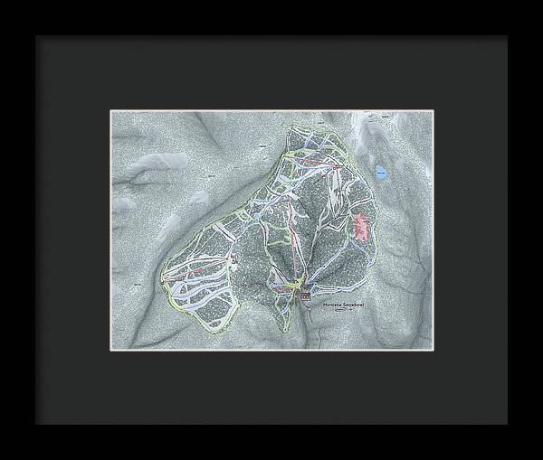Montana Snowbowl Ski Trail Map - Framed Print - Powderaddicts