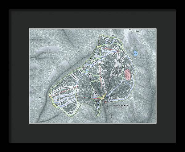 Montana Snowbowl Ski Trail Map - Framed Print - Powderaddicts