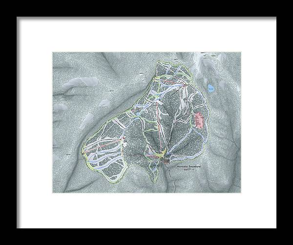 Montana Snowbowl Ski Trail Map - Framed Print - Powderaddicts