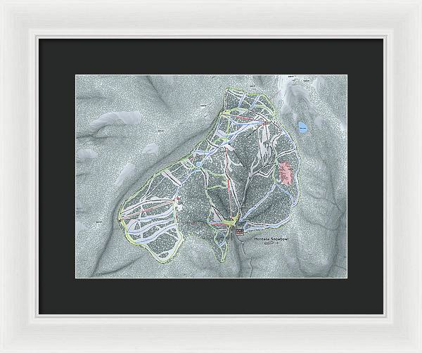 Montana Snowbowl Ski Trail Map - Framed Print - Powderaddicts