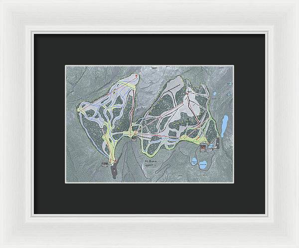 Mt Baker Ski Trail Map - Framed Print - Powderaddicts