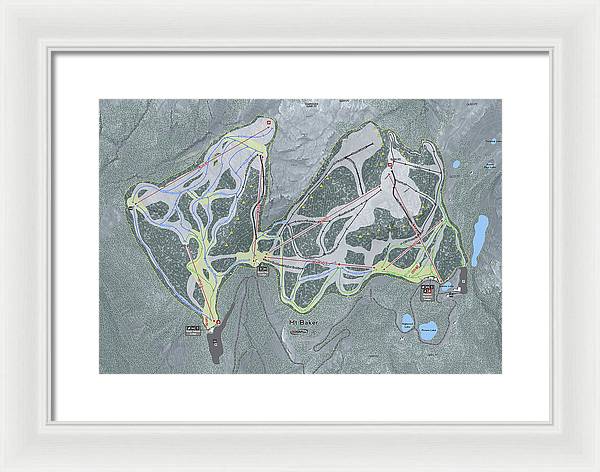 Mt Baker Ski Trail Map - Framed Print - Powderaddicts