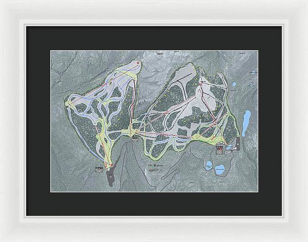 Mt Baker Ski Trail Map - Framed Print - Powderaddicts