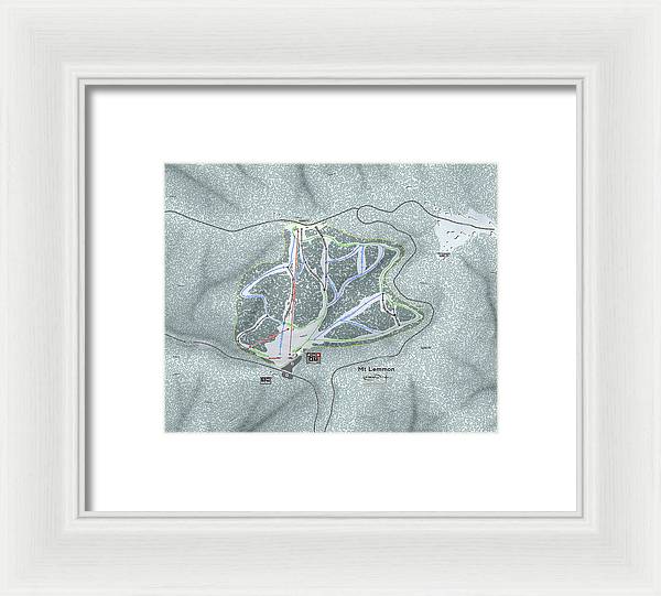 Mt Lemmon Ski Trail Map - Framed Print - Powderaddicts